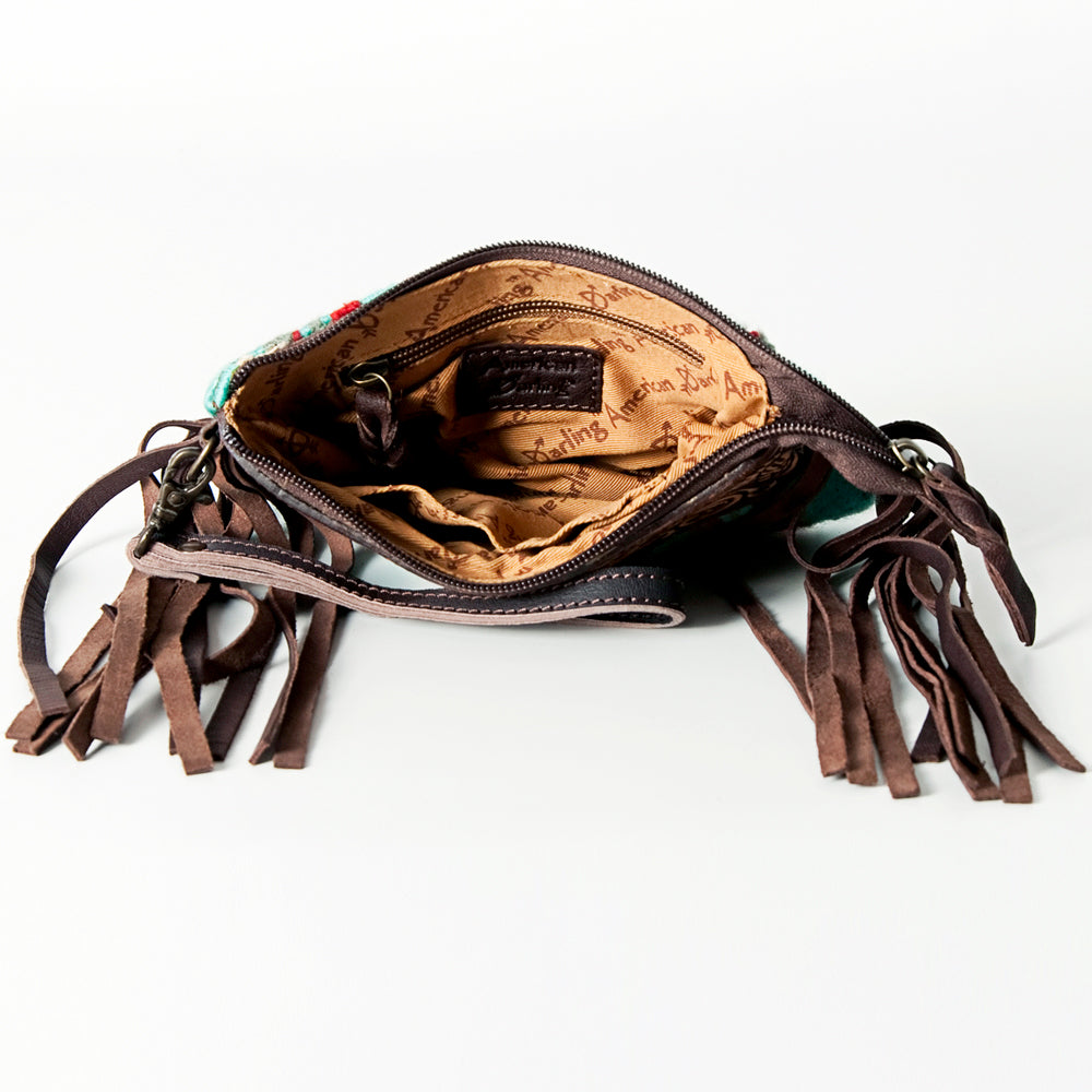 American Darling ADBGZ234 Wristlet Hand Tooled Saddle Blanket Genuine Leather Women Bag Western Handbag Purse