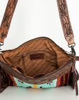 American Darling SIGNATURE CROSSBODY Hand Tooled Upcycled Wool Genuine Leather women bag western handbag purse