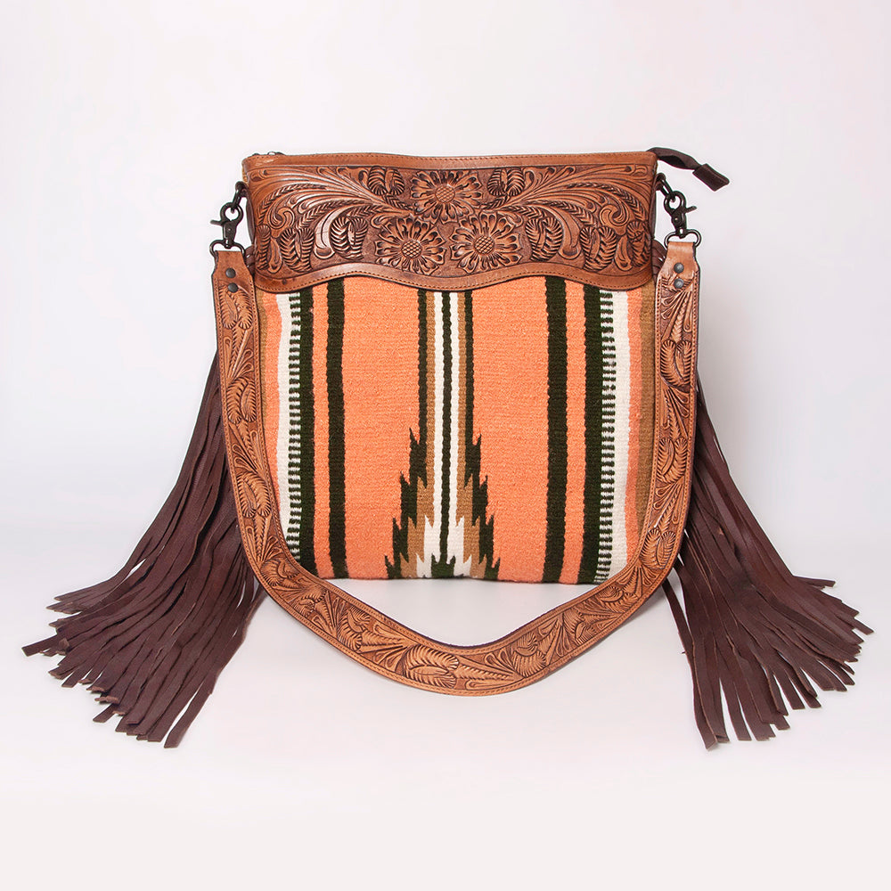 American Darling ADBGZ239 Signature Crossbody Hand Tooled Saddle Blanket Genuine Leather Women Bag Western Handbag Purse