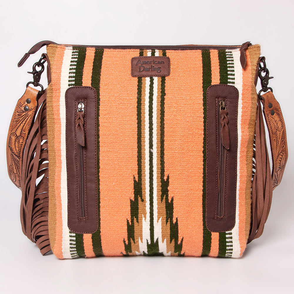 American Darling ADBGZ239 Signature Crossbody Hand Tooled Saddle Blanket Genuine Leather Women Bag Western Handbag Purse