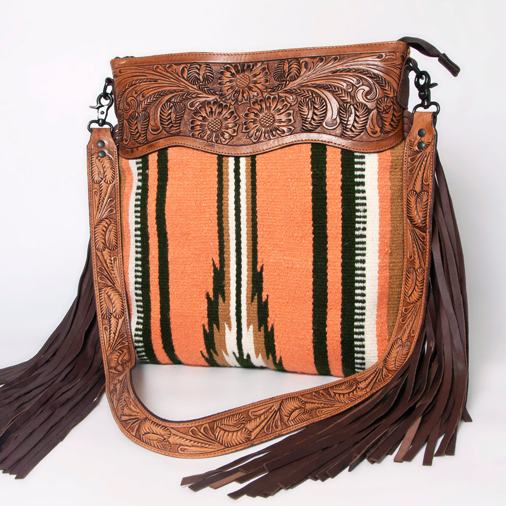 American Darling ADBGZ239 Signature Crossbody Hand Tooled Saddle Blanket Genuine Leather Women Bag Western Handbag Purse