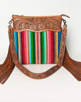 American Darling ADBGZ240 Tote Hand Tooled Saddle Blanket Genuine Leather Women Bag Western Handbag Purse