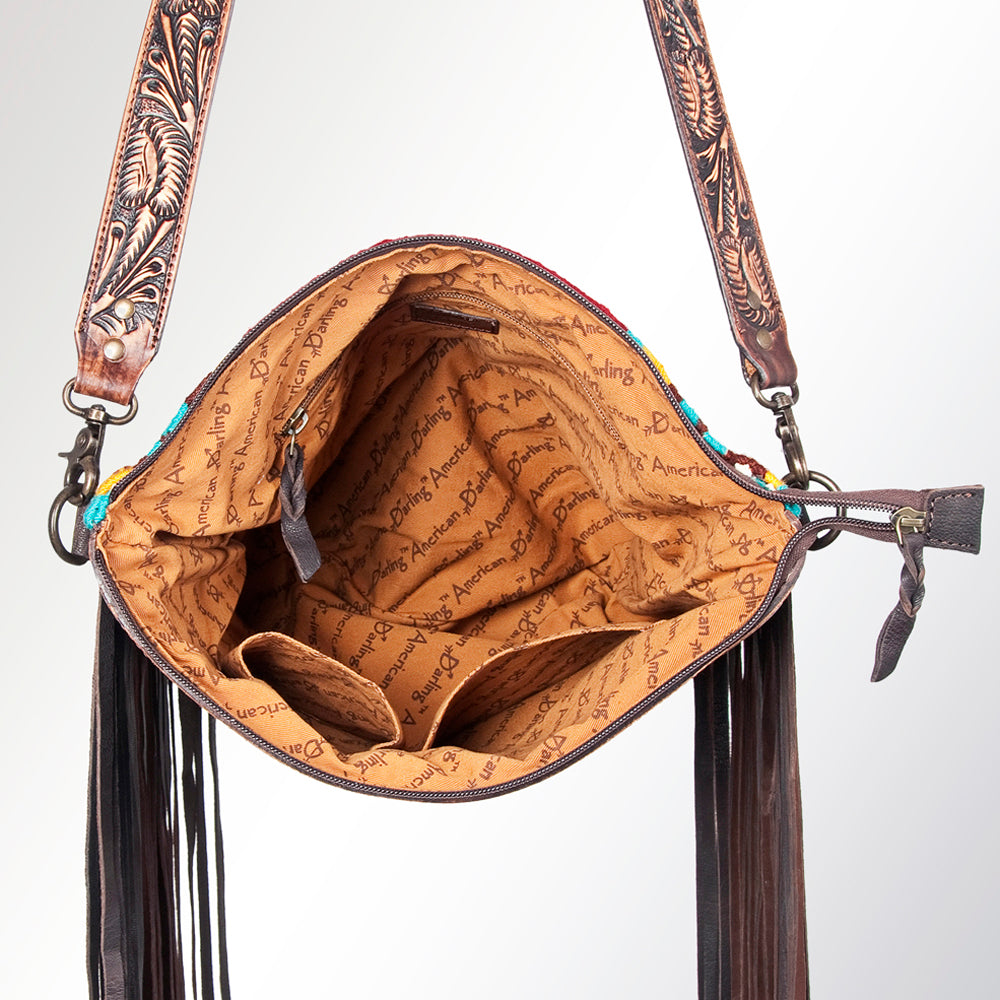 American Darling ADBGZ241 Signature Crossbody Hand Tooled Saddle Blanket Genuine Leather Women Bag Western Handbag Purse