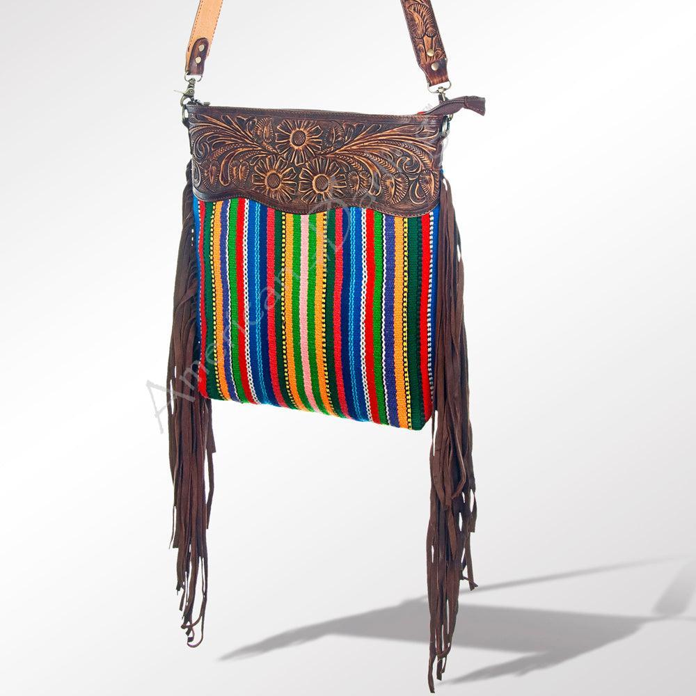 American Darling ADBGZ243 Signature Crossbody Hand Tooled Saddle Blanket Genuine Leather Women Bag Western Handbag Purse
