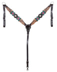 Hand-Carved Leather Western Headstall And Breast Collar Set For Training And Showing