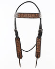 HILASON Western Horse Headstall Breast Collar Wither Strap Set American Leather Floral