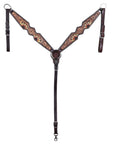 Hand-Carved Leather Western Headstall And Breast Collar Set For Training And Showing