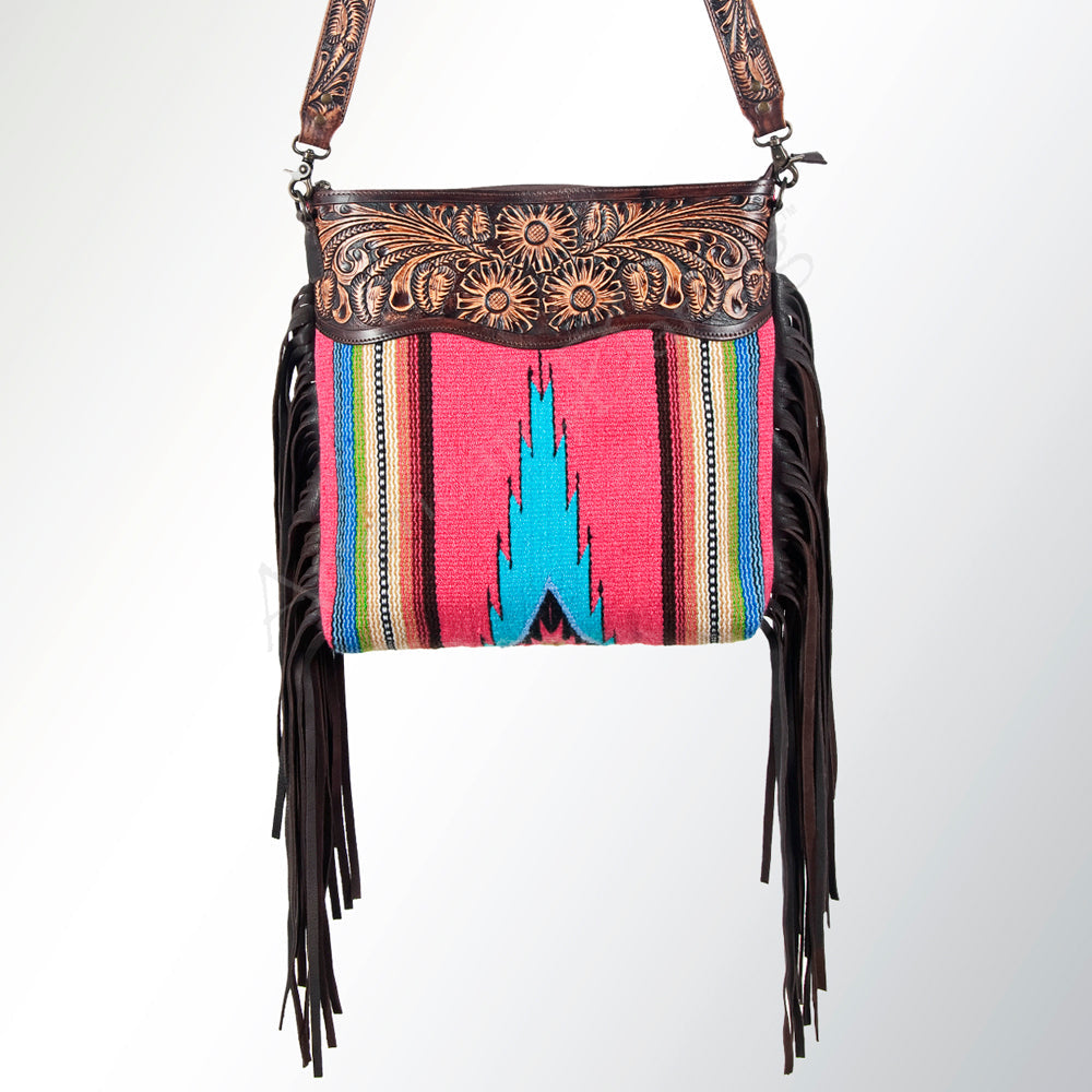 American Darling ADBGZ250 Signature Crossbody Hand Tooled Saddle Blanket Genuine Leather Women Bag Western Handbag Purse