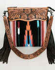 American Darling HOBO Hand Tooled Hair-on Genuine Leather women bag western handbag purse