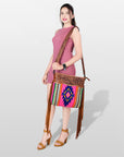 American Darling ADBGZ254 Signature Crossbody Hand Tooled Saddle Blanket Genuine Leather Women Bag Western Handbag Purse