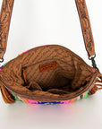 American Darling ADBGZ254 Signature Crossbody Hand Tooled Saddle Blanket Genuine Leather Women Bag Western Handbag Purse