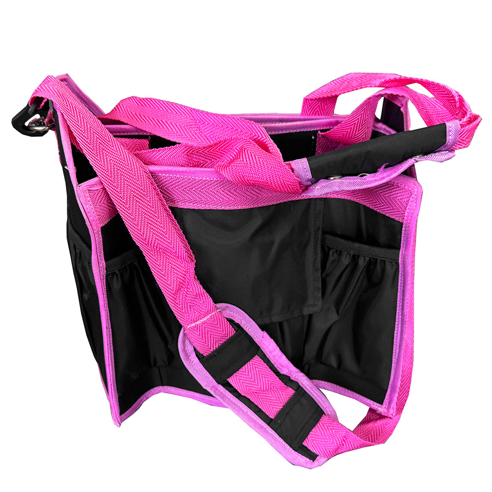 HILASON Western Horse Grooming Tote Bag Organizer Tool Kit Accessories Black/Pink