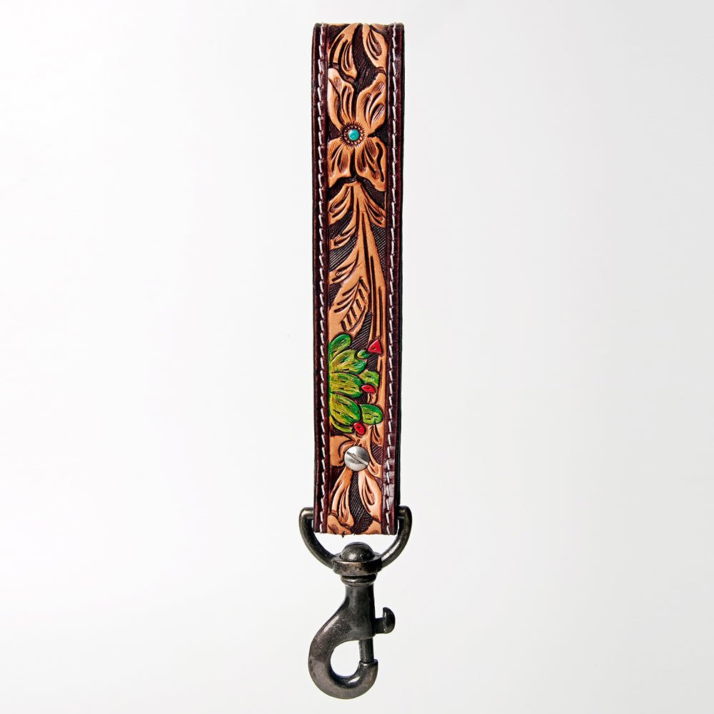 American Darling ADBRF129 Hand Tooled Genuine Leather Handle Strap For Wristlet Bags