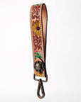 American Darling ADBRF130 Hand Tooled Genuine Leather Handle Strap For Wristlet Bags