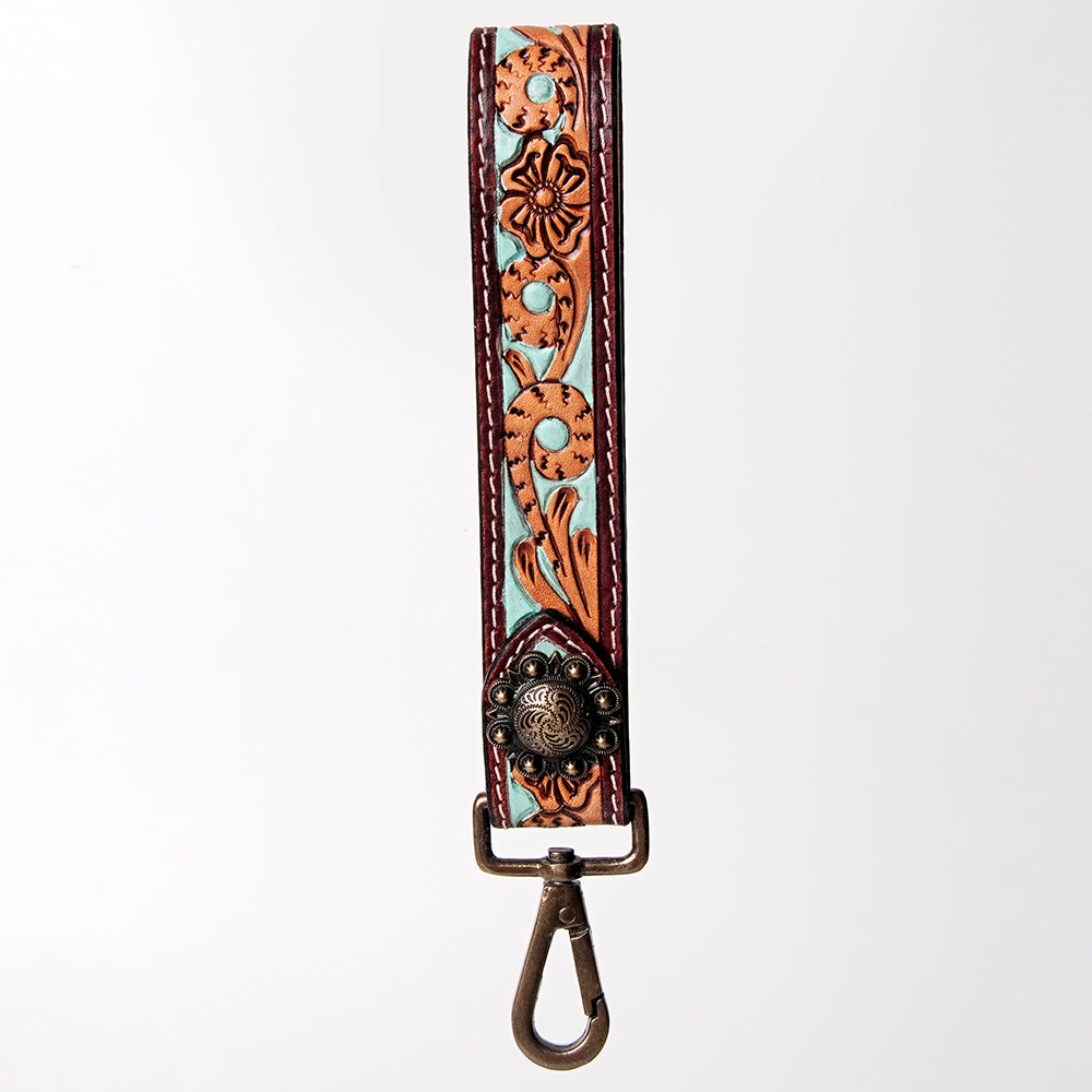American Darling ADBRF131 Hand Tooled Genuine Leather Handle Strap For Wristlet Bags