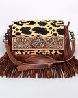 ADBG524JAU American Darling Hand Tooled Hair On Genuine Leather Women Bag Western Handbag Purse