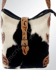 American Darling ADBG539BKW Hobo Hand Tooled Hair-On Genuine Leather Women Bag Western Handbag Purse
