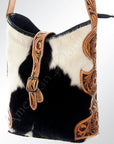 American Darling ADBG539BKW Hobo Hand Tooled Hair-On Genuine Leather Women Bag Western Handbag Purse