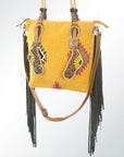 American Darling ADBG540DAR1 Tote Hand Tooled Saddle Blanket Genuine Leather Women Bag Western Handbag Purse