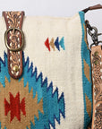 American Darling ADBG551DAR1 Messenger Saddle Blanket Genuine Leather Women Bag Western Handbag Purse