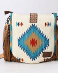 American Darling ADBG551DAR1 Messenger Saddle Blanket Genuine Leather Women Bag Western Handbag Purse
