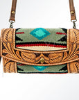 ADBG557DAR1 American Darling Hand Tooled Saddle Blanket Genuine Leather Women Bag Western Handbag Purse