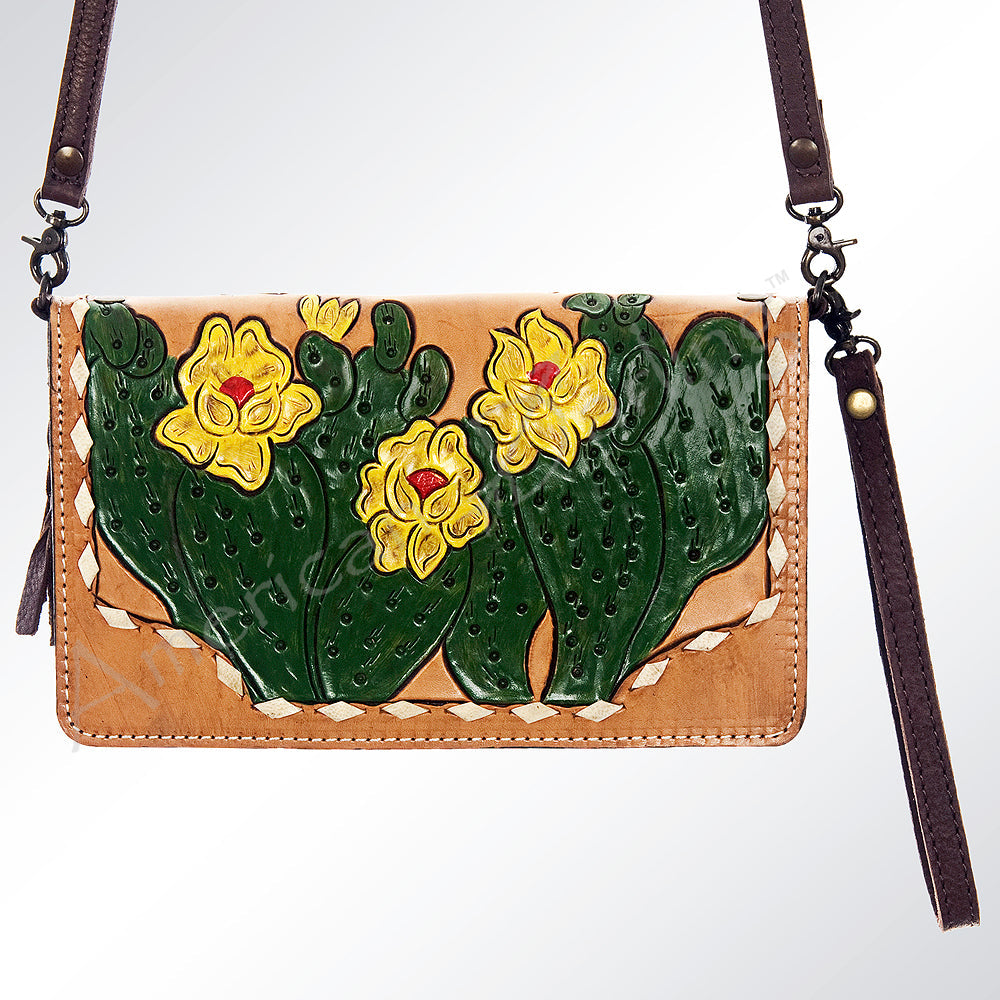 American Darling ADBG558 Wallet Hand Tooled Genuine Leather Women Bag Western Handbag Purse