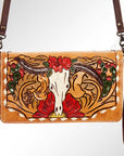 American Darling ADBG559 Organiser Hand Tooled Genuine Leather Women Bag Western Handbag Purse