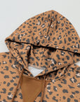 Leopard Long Sleeve Drawstring Hoodie