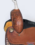 Hilason Western Horse Trail Barrel Racing American Leather Saddle Dark Brown
