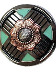 HILASON Western Screw Back 2 Tone Finishing Concho W/ Turquoise Crystal