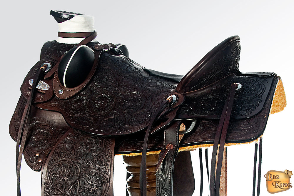 Western Horse Wade Saddle American Leather Ranch Roping Dark Brown Hilason