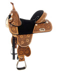 Western Horse Saddle Treeless Trail Barrel Leather Sun Flower Hilason