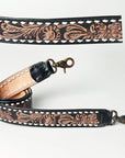 American Darling ADSTF105WHBU Hand Tooled Genuine Leather Crossbody Handle Strap For Bags