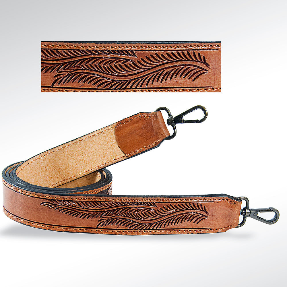 American Darling ADSTF125 Hand Tooled Genuine Leather Crossbody Handle Strap For Bags