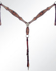American Darling Western Horse Floral Genuine Leather Headstall Tack Set