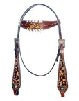 American Darling Western Horse Floral Headstall Tack Set Genuine Leather
