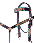 HILASON Western Horse Headstall Breast Collar Spur Strap Set American Leather