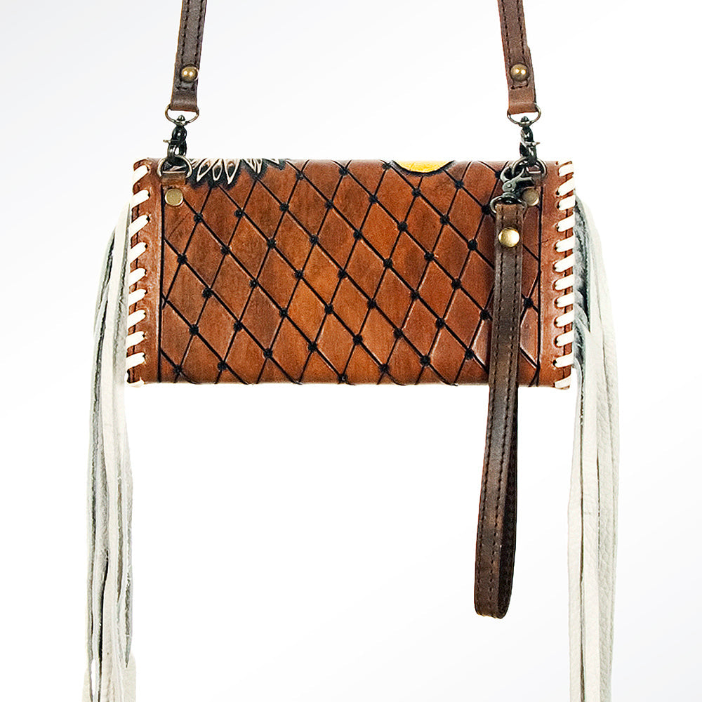 American Darling ADBG584 Organiser Hand Tooled Genuine Leather Women Bag Western Handbag Purse