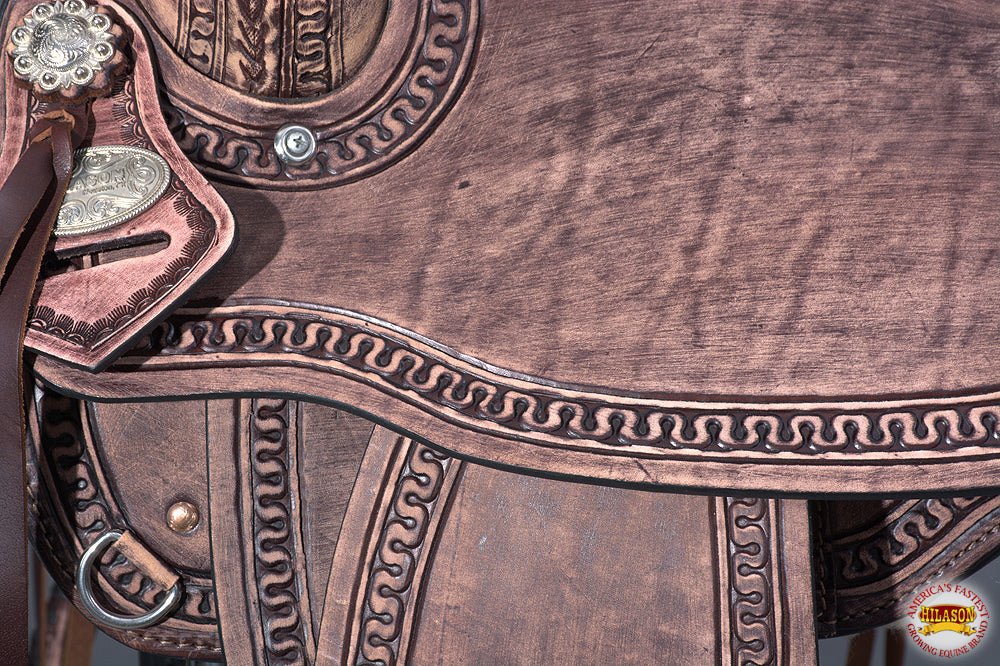 Western Trail Saddle With High Quality American Leather And Durable Flexible Tree