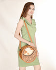 American Darling ADBG563TAW Canteen Hand Tooled Hair-On Genuine Leather Women Bag Western Handbag Purse