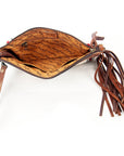 American Darling ADBG344D7 Wristlet Hand Tooled Saddle Blanket Genuine Leather Women Bag Western Handbag Purse