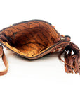 American Darling ADBG344D10 Wristlet Hand Tooled Saddle Blanket Genuine Leather Women Bag Western Handbag Purse