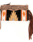 American Darling ADBG344D10 Wristlet Hand Tooled Saddle Blanket Genuine Leather Women Bag Western Handbag Purse