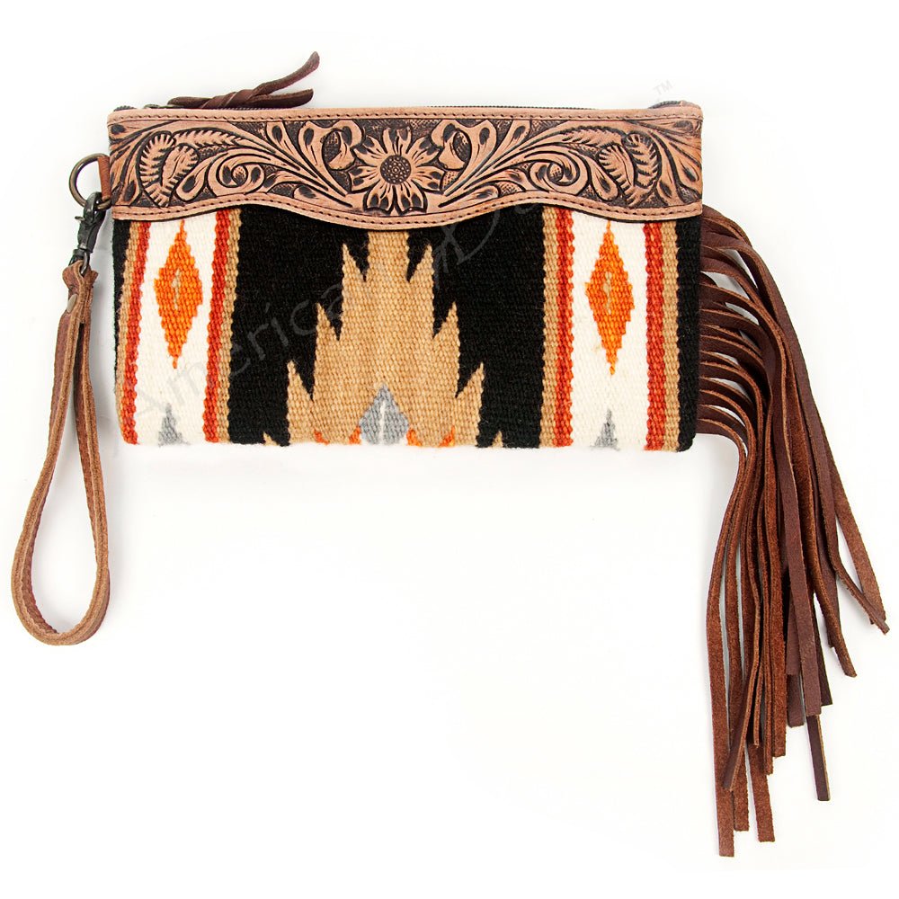 American Darling Wristlet Genuine Leather Women Bag W. Handbag Purse –