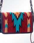 American Darling ORGANISER Upcycled Wool Genuine Leather women bag western handbag purse