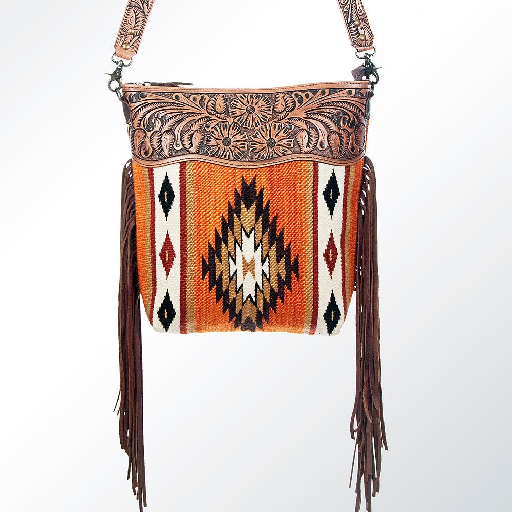 American Darling Signature Crossbody Hand Tooled Saddle Blanket Genuine Leather Women Bag Western Handbag Purse