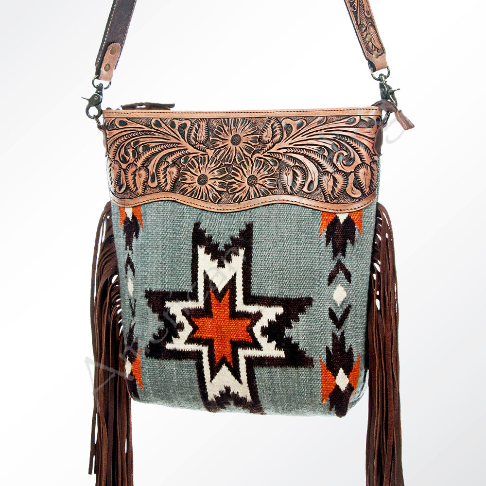 American Darling Signature Crossbody Hand Tooled Saddle Blanket Genuine Leather Women Bag Western Handbag Purse