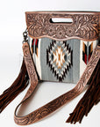 American Darling Clutch Hand Tooled Saddle Blanket Genuine Leather Women Bag Western Handbag Purse
