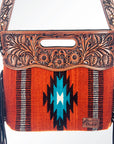 American Darling Clutch Hand Tooled Saddle Blanket Genuine Leather Women Bag Western Handbag Purse